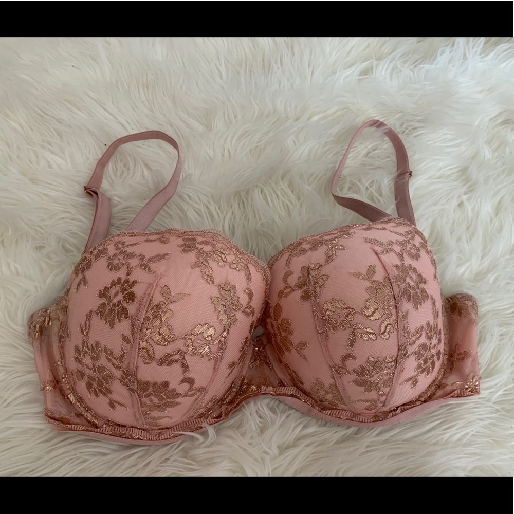 Pink and gold bra